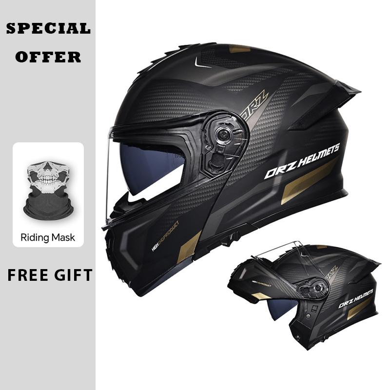 Double Visor Flip Up Motorcycle Helmets DOT ECE Full Face Modular Helmet Dual Visor Adult Men Women Couple Tail Ventilation