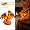 Seasonal Spooky Table Decoration Dragon Solar Garden Light, Halloween Night Resin Gothic Pumpkin Unique Gift for Lovers Statue, Medieval Fantasy