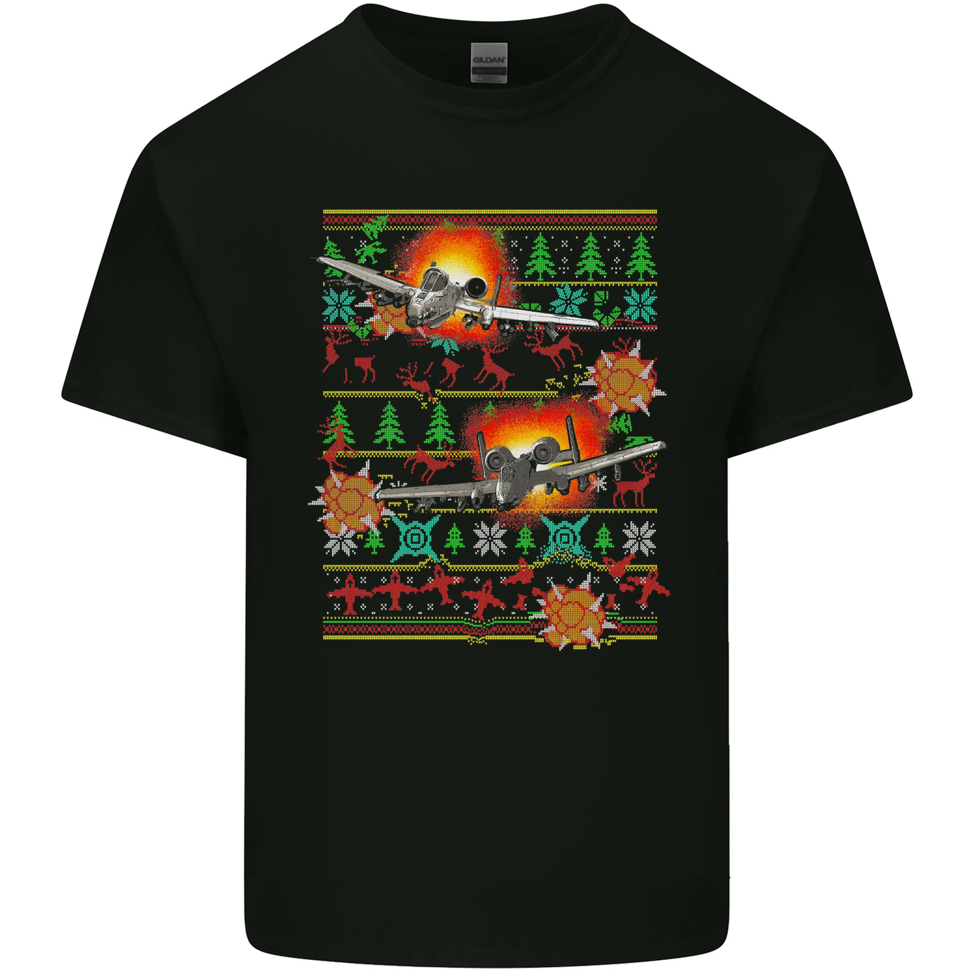 Christmas Fighter Jet Plane Pilot RAF Funny Unisexs Light Cotton TShirt S