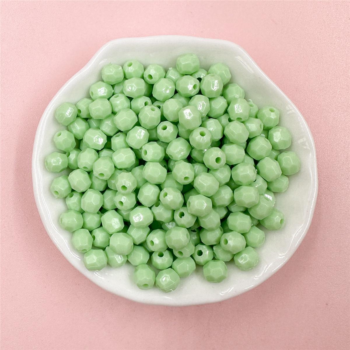 

Граненые подвески, многогранные модные аксессуары 5,5*6 мм, серьги-макароны, цветные овальные бусины, материалы для изготовления ювелирных изделий из браслетов, 100 шт. светло-зеленый