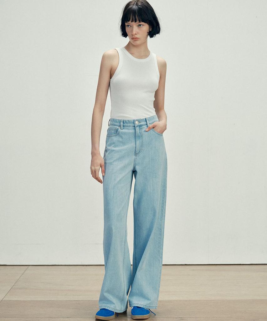 Marop 9164 Lightweight Wide Denim Pants (Light Indigo)