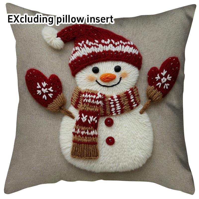 Christmas Printed Pillowcase Cartoon Santa Snowman Elk Sofa Cushion Cover Christmas Decorations New Year's Eve Decorations