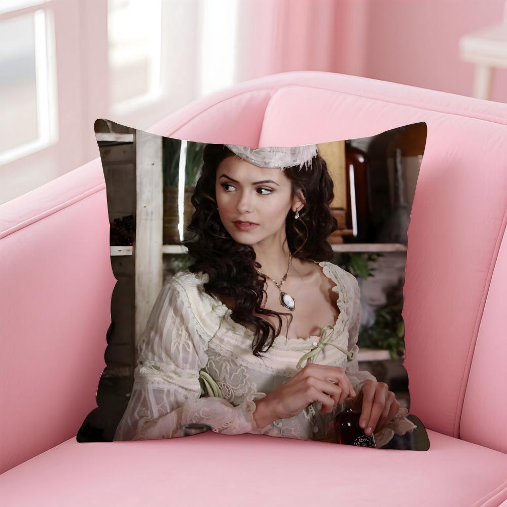 KKatherine Pierce Hit TV Drama Cushion Cover Pillowcase Short Plush Invisible zipper Room Sofa Cushion Cover