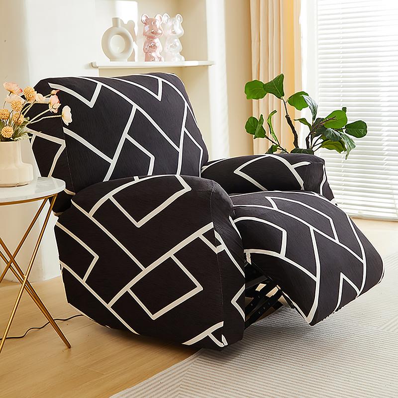Recliner Chair Cover 4-Pieces, Stretch Sofa Slipcover 1 Seater Sofa Covers for Living Room Furniture Covers with Elastic Bottom