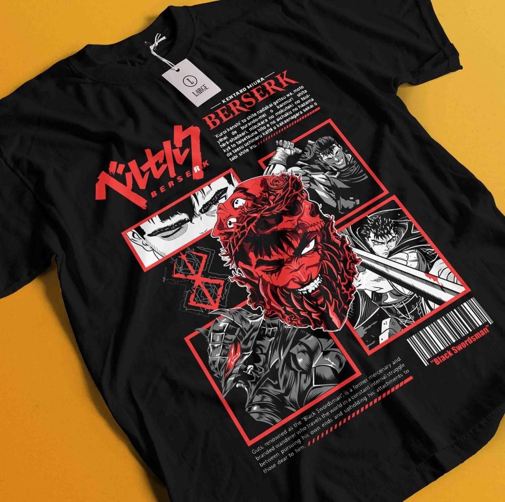 

Берсерк Футболка Гатс Футболка Гриффит Футболка Каска Футболка Воин Аниме Манга Фарнезе 2XL