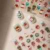 Festive Silver Christmas Nail Stickers: Snowflakes, Gingerbread, Snowmen, Fireworks & Apples