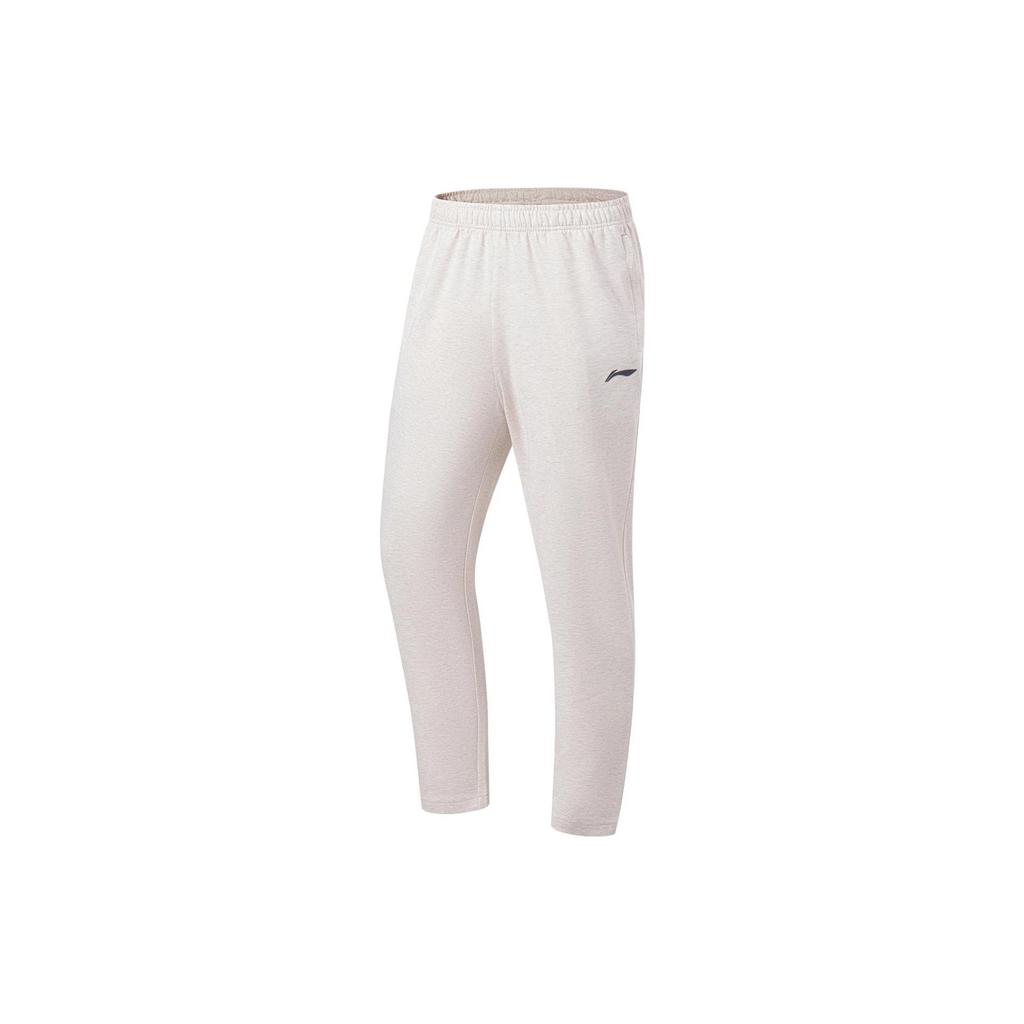 Li Ning Fitness Series Solid Color Logo Elastic Waist Sports Pants Men Pants Flower-Gray Tile-Gray AKLT289-6