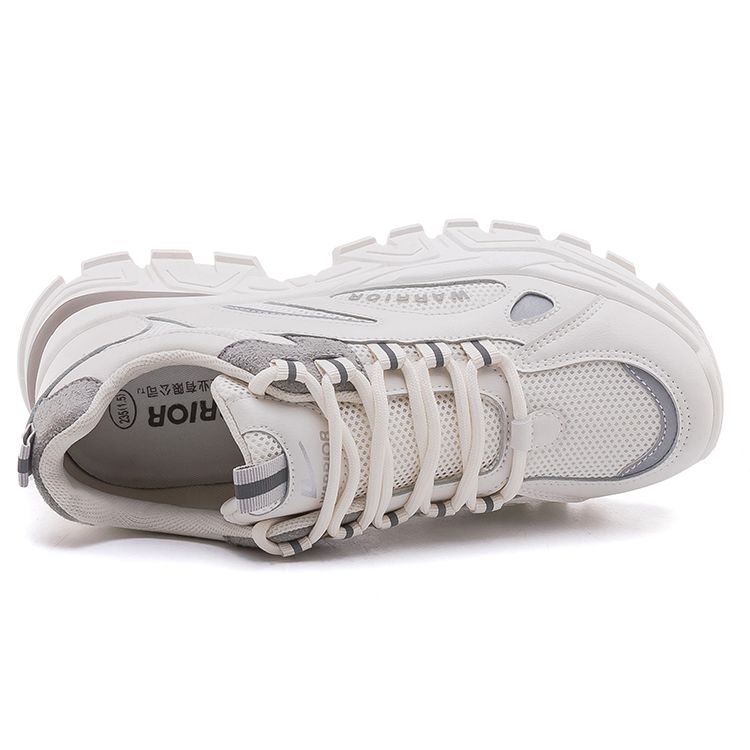 Warrior Casual Trendy Versatile Comfortable Thick Sole Wear-Resistant Low-Top Dad Shoes Unisex sneaker Light-Gray WXY(S)-0003M03