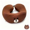 LINE FRIENDS Brown Cartoon Cute Plush U-Shaped Pillow Kawaii Home Office Travel Nap Pillow Anime Merchandise