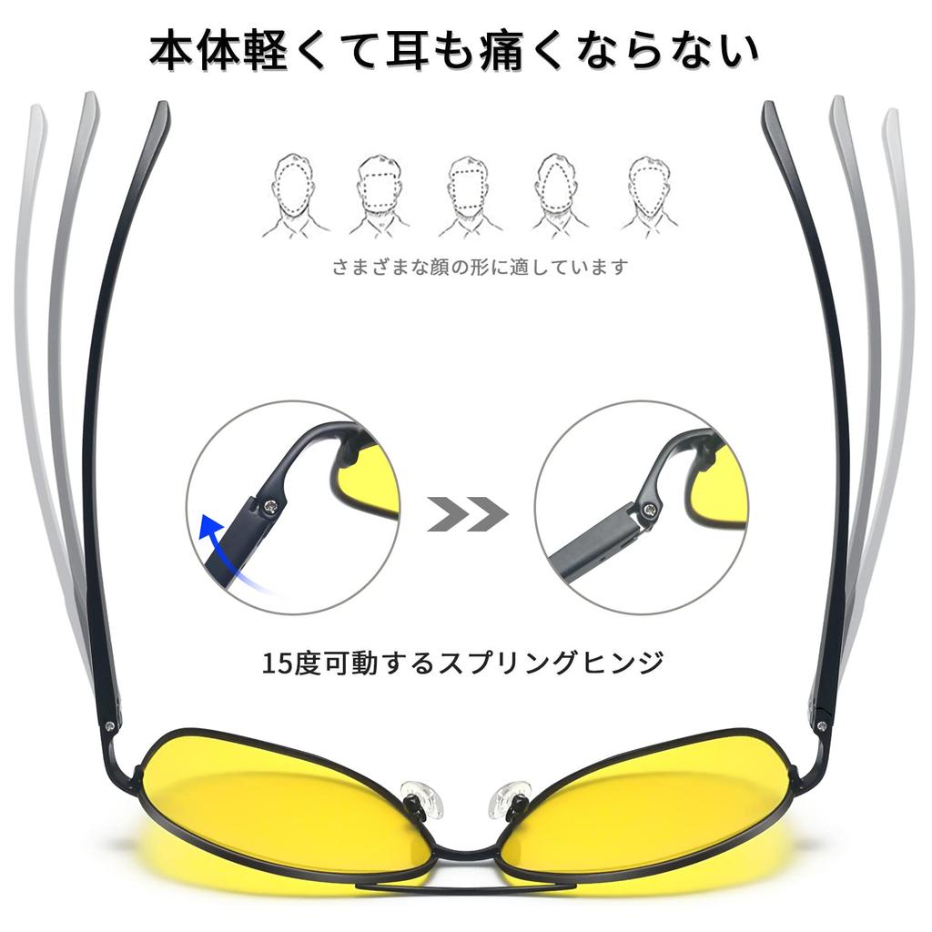 [Joopin] Sunglasses for Men, UV400 Protection, for Driving, Sports, Motorcycling, Fishing, Driving, Hiking (BlackYellow)