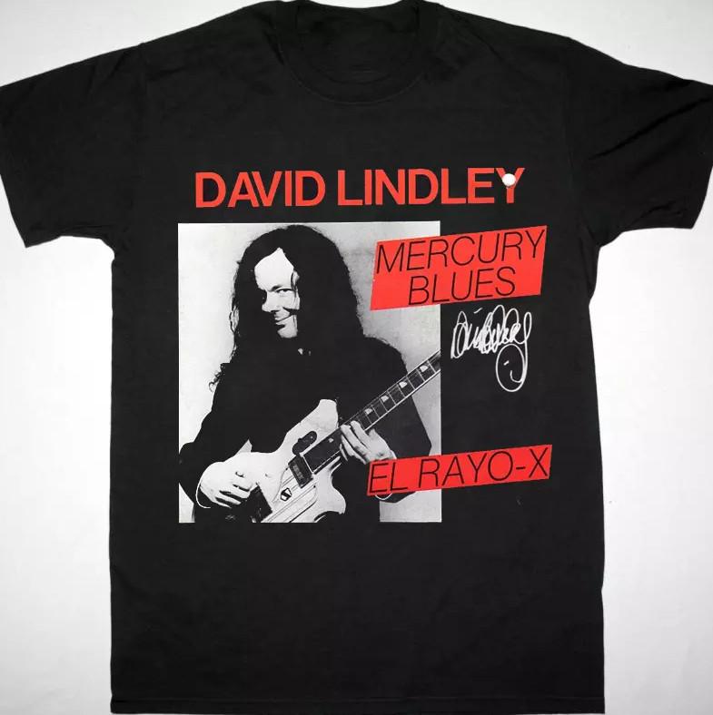 Vtg David Lindley Singer Heavy Cotton Black T Shirt For Men BL145 Unisex T-Shirt S
