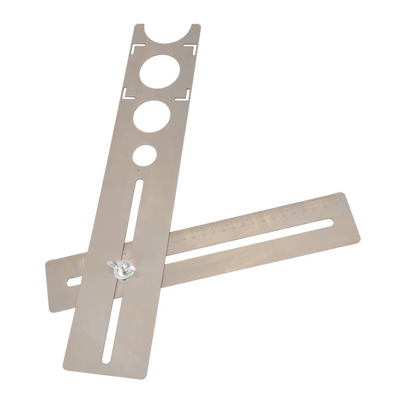 Aluminum Alloy Six-Fold Multifunctional Woodworking and Tile Measuring Ruler with Universal Locator