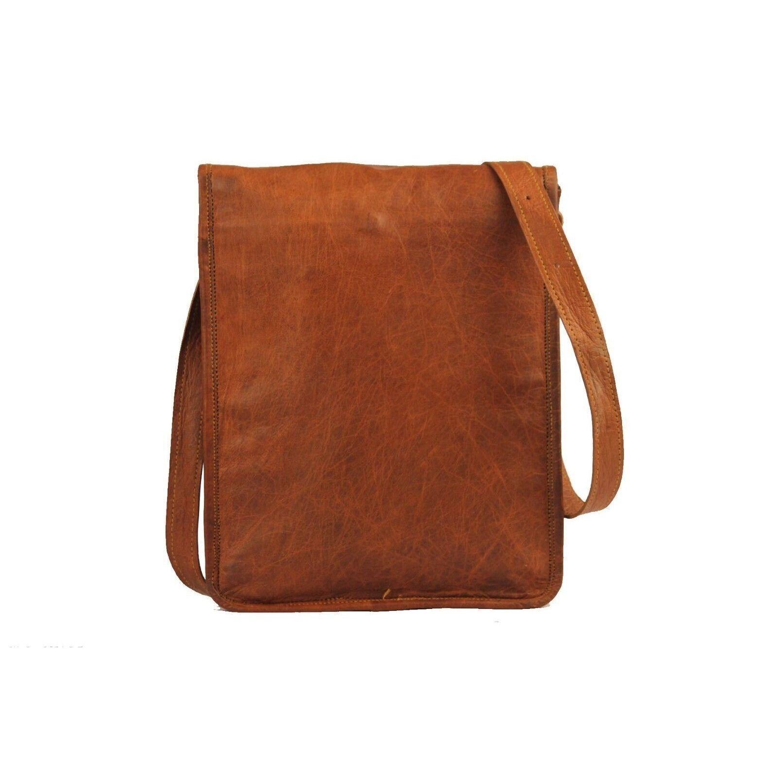 Коричневая винтажная сумка-мессенджер ручной работы для школьной книги из натуральной — фото 5