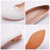  Fashion Woman Flat Lace Wedding Shoes Pointed Toe Flat White Women's Bridesmaid Shoe Lightweight Dance Shoes Sneaker