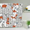Cat Printed Shower Curtain Color Cartoon Lovely Animal Bear Polyester Fabric Hanging Curtains Bathroom Bathtub Decor with Hooks