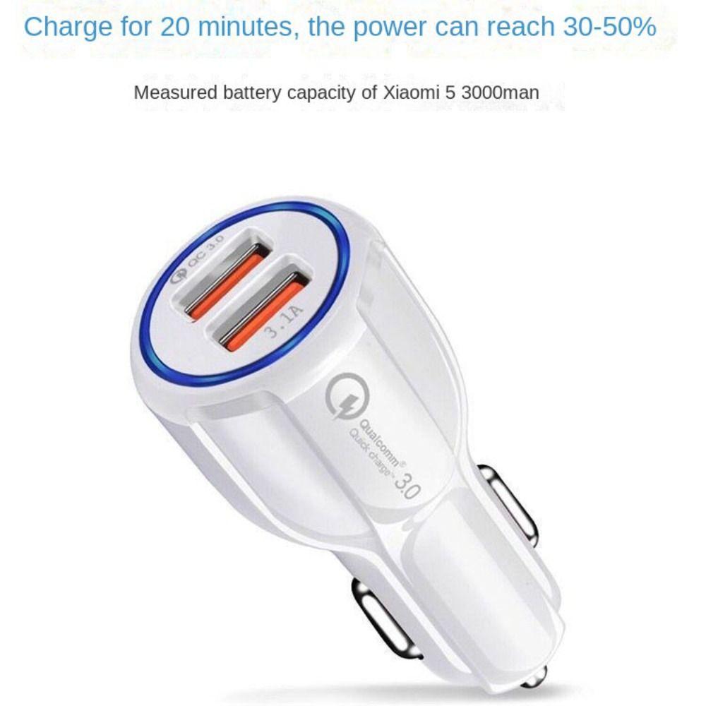 Dual USB Port Dual USB Bowling Fast Charging Luminous Car Fast Charging  Mobile Phone Charging