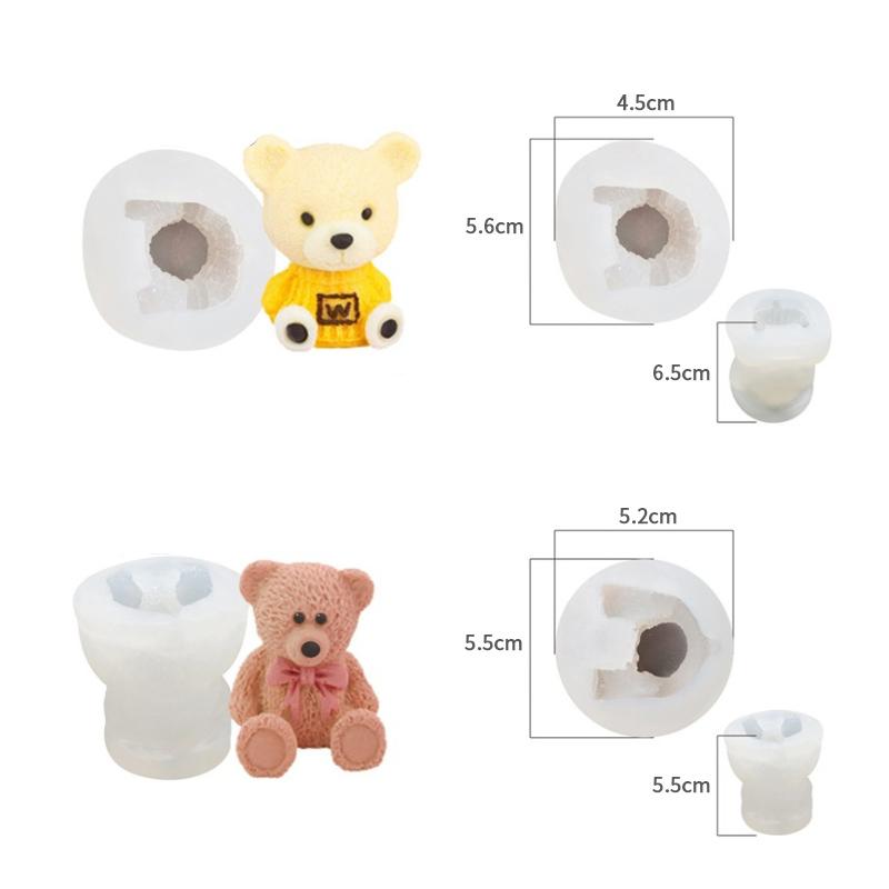 1pc 3D Teddy Bear Silicone Ice Mold Cute Fondant Cake Border Moulds Chocolate Mould Cake Decorating Supplies Kitchen Accessories