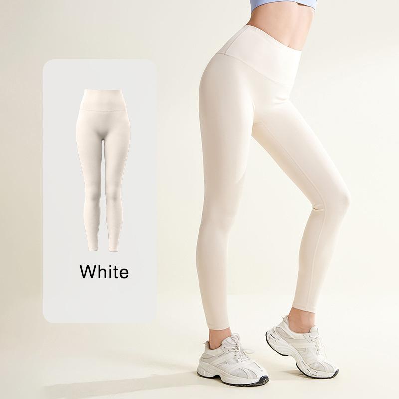 

Женские спортивные леггинсы с высокой талией, эластичные штаны для йоги, приятные для кожи, для бега и фитнеса на открытом воздухе S белый