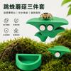 Tarantula Habitat Accessories Set: Magnetic Water Bowl Mushroom Decor Leaf Shelter Jumping Spiders