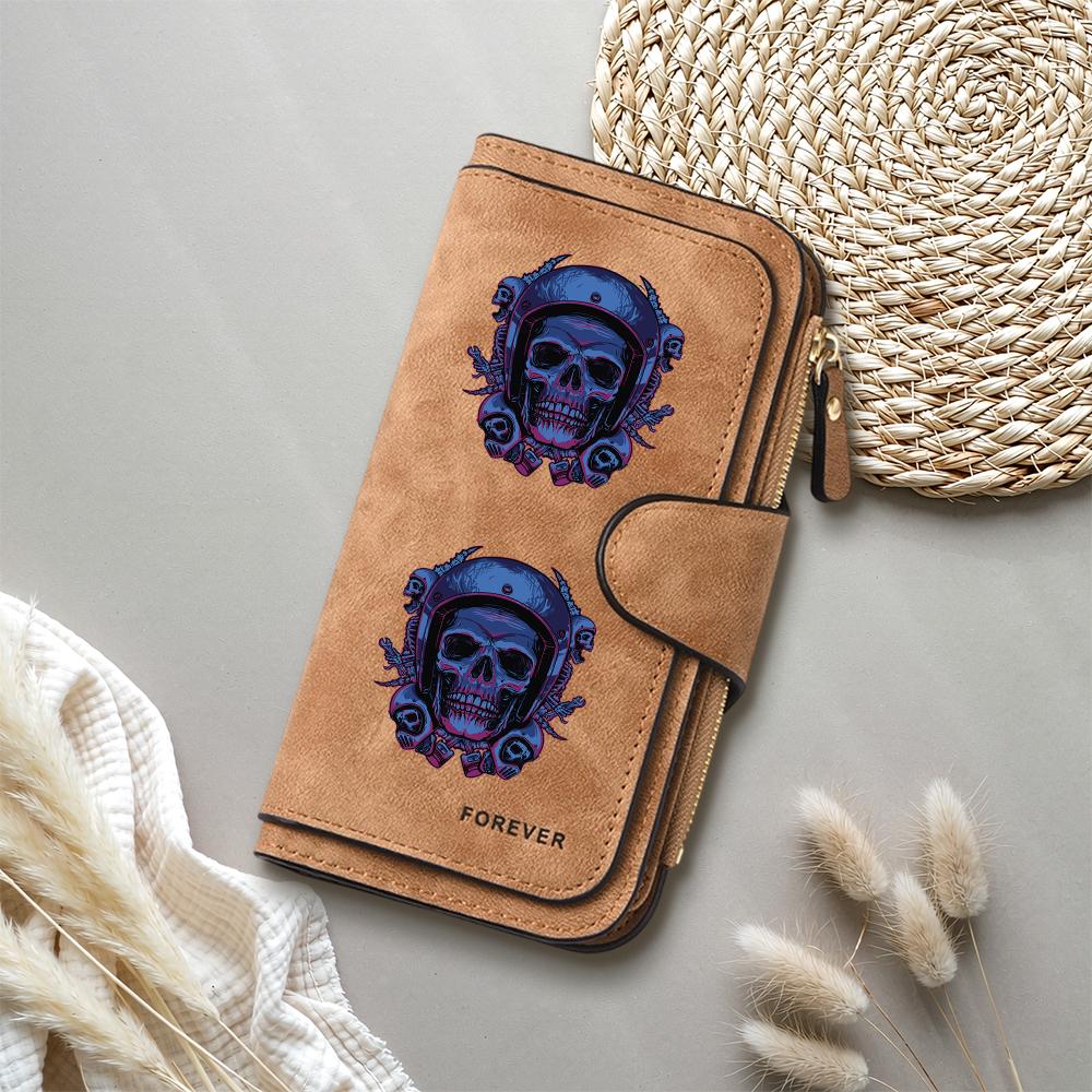 Gothic Skull Print Forever Long Wallet Fashion Large Capacity Card Holder