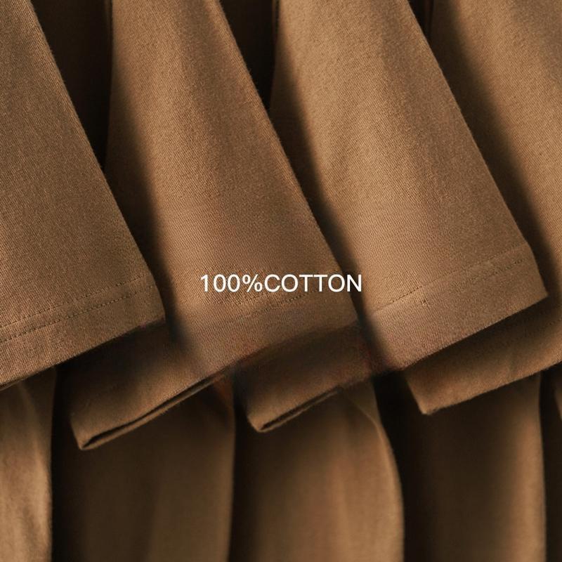 Heavy Cotton Short-sleeved T-shirt Men's Loose Solid Color Bottoming Shirt Top Summer Men's and Women's Same T-shirt