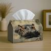 1pc Classic Wildlife Art Tissue Holder Featuring a Hippo Water Image - Napkin Storage Organizer Suitable for Kitchen, Car, Elegant Decorative Box, Ide