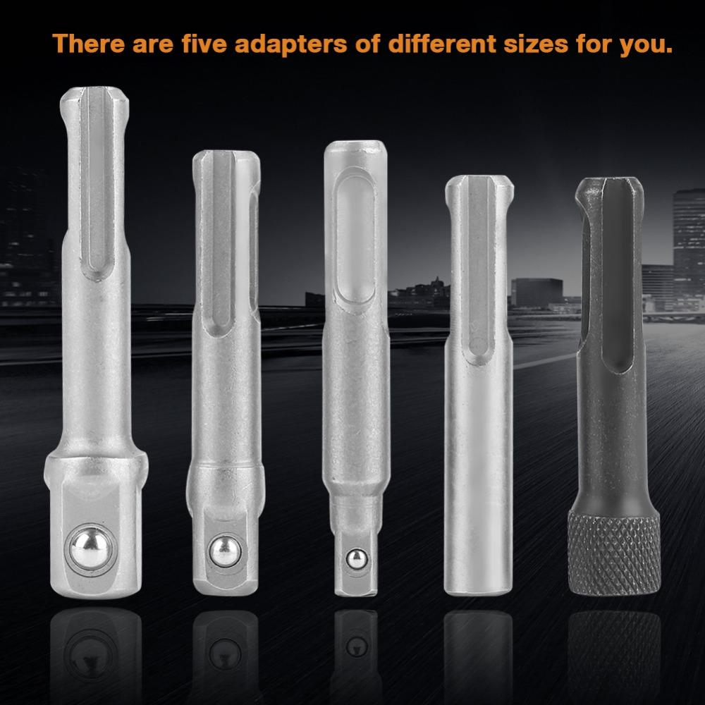 5pcs SDS Plus SDS Plus Socket Adapter Hexagonal Extension Adapter  For Drilling Machine