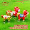 2026 Cartoon Animal Theme 3D Standing Cute Horse Aluminum Film Balloon With Wheels Children Birthday Party Photo Prop Decoration
