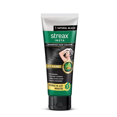 Shampoo Hair Colour 60ML Natural Black Easy DIY Grey Coverage Semi Permanent Hair Color Pack