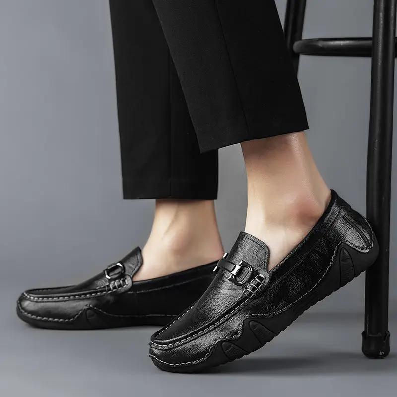 Man Casual Shoe New In Leather Shoes For Men Fashion 2024 Slip-on Low Price Size 45 Designer Cheap Clearance Korean Style Trend