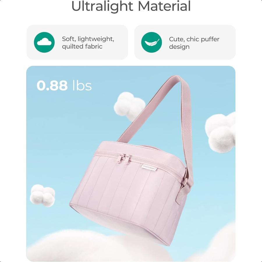 Lunch Box for Women Insulated Lunch Bag Cute Puffer Lunch Tote Bags Lightweight Quilted Reusable Cooler for Work Picnic Travel