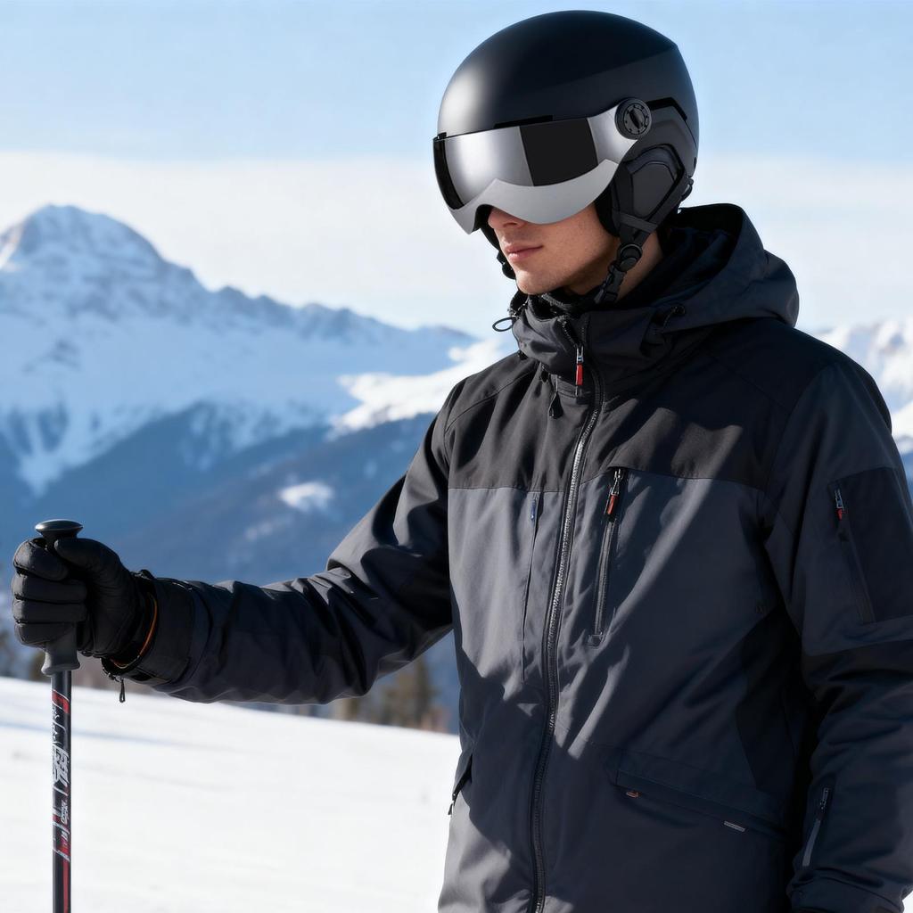 Snowboard Helmet Shockproof Warm Hat with Goggles Outdoor Protective Snow Ski Helmet for Men Women Youth Adults Skiers