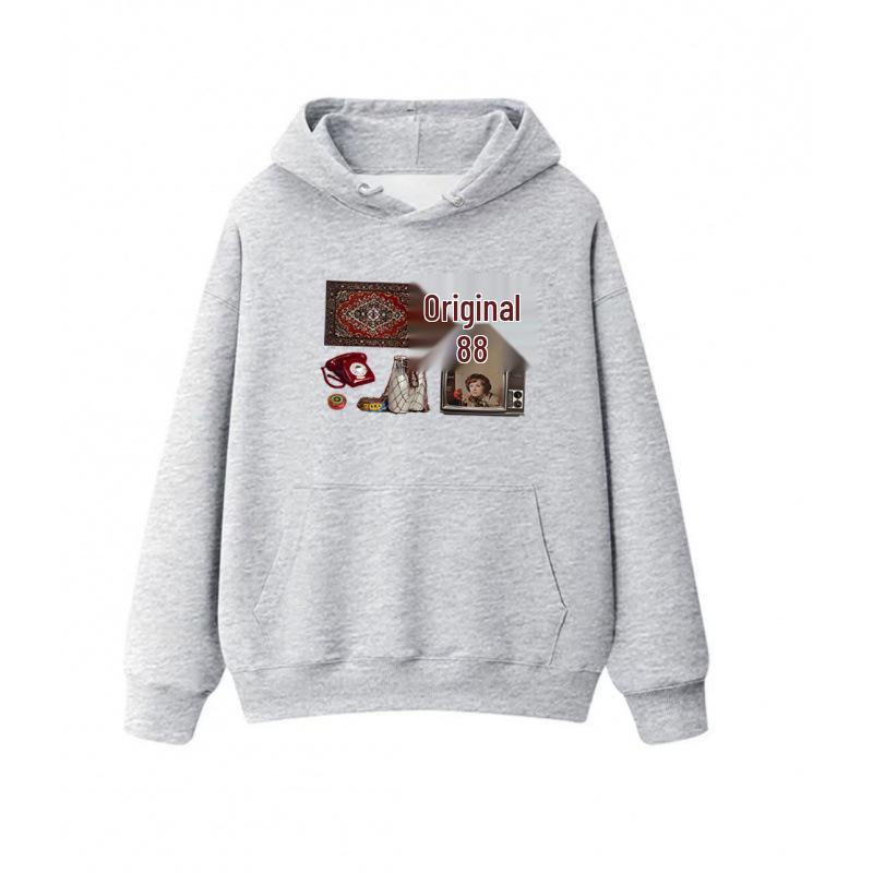 Retro Y2K Women's Casual Printed Hoodie - Autumn/Winter Collection
