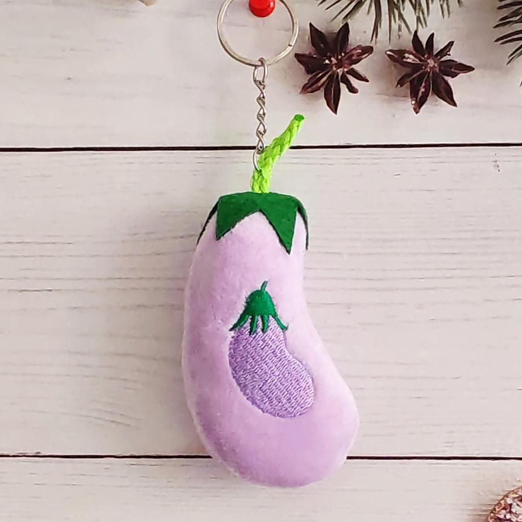 

Vegetable Plush Toy Keyring Featuring Soft Pp Cotton Fill For Bag Decor And Gifts фіолетовий
