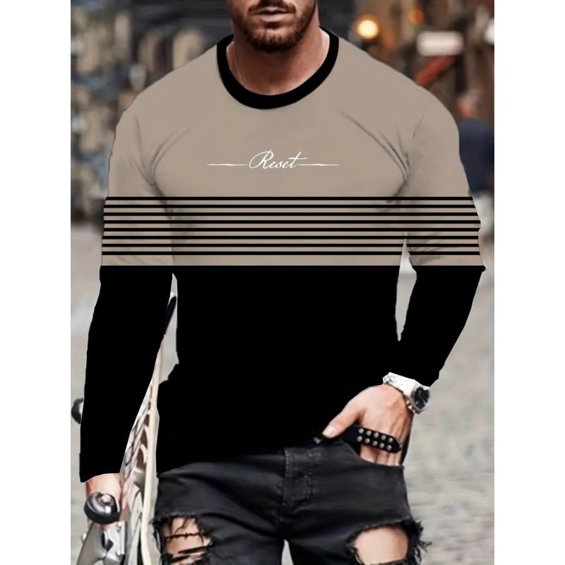

Мужская повседневная спортивная одежда с длинными рукавами, новая осенне-зимняя футболка с принтом и круглым вырезом, модный зрелый топ XL