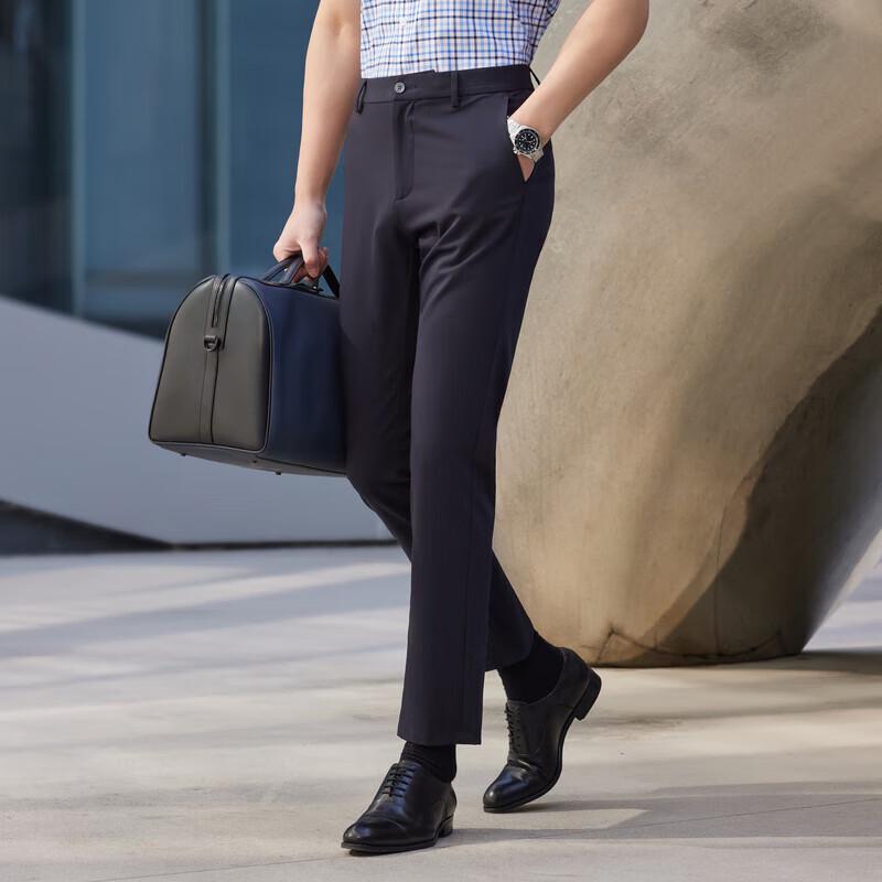 YOUNGOR Men's Spring/Summer Business Casual Straight-Leg Pants