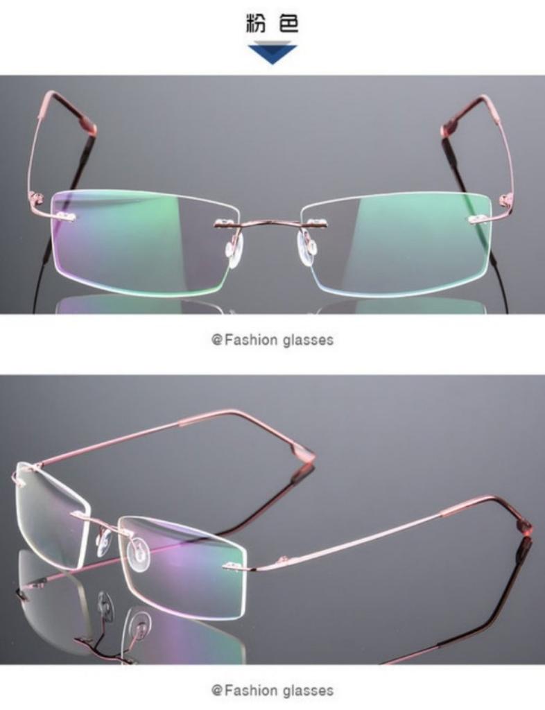 May Flower Women Men Rimless Reading Eyeglasses Blue Light Blocking Prescription Glasses Women Memory Titanium Designer