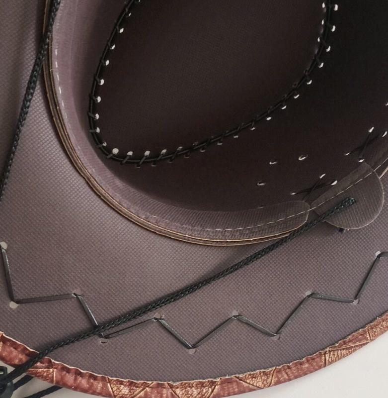 3 diversi nuovi cappelli da cowboy western in pelle vintage per uomo e donna cappelli da cowboy western a tesa larga (58-60cm).