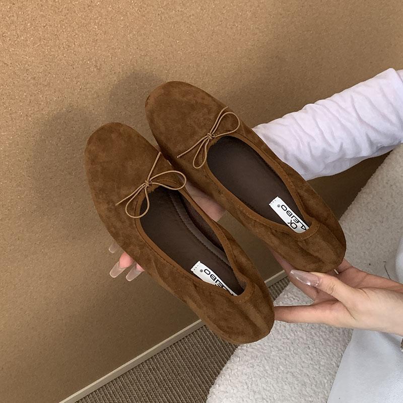 Fashion Fashion Butterfly-Knot Women Ballet Flats Dance Shoes With Height Increasing Female Shallow Footwear Ladies Flats Slip On Shoes