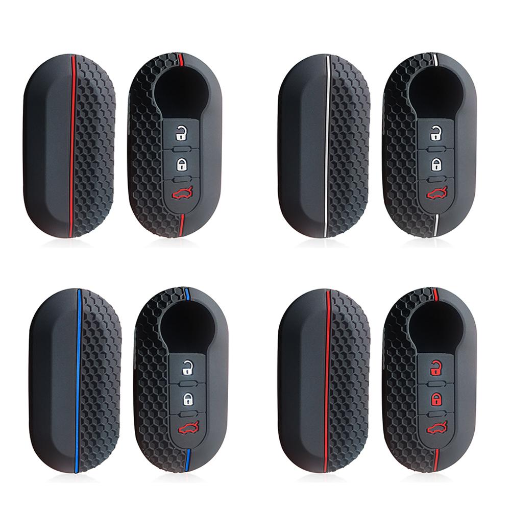 For Fiat Ducato 500 Panda 500L Lancia Musa Silicone Key Cover for Peugeot Boxer for Citroen Jumper Car Key Case Shell Remote