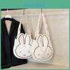 White Miffy Bunny Tote Bag With Print And Magnetic Closure For Urban Style