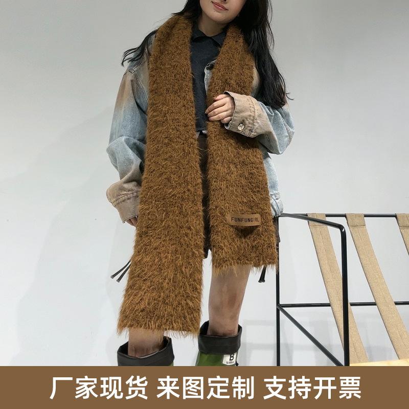 Scarf autumn and winter thickened warm knitted scarf women's winter new fashion versatile high-end wool shawl scarf