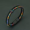 Stijlvolle Charm Touw Armbanden voor Mannen Wrap Armband Dubbele Vlecht Magnetische Sluiting Outdoor Kampeer Armbanden voor Hem