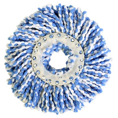 Dönen Paspas Başlığı Mikrofiber Yedek Sihirli Dönen 360 derece Paspas Temizlik için(Mavi ve beyaz)