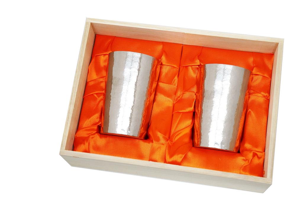 HORIE Made in Niigata Prefecture Titanium Double Tumbler Kiln Light 270cc Polished Silver Set of 2 T09KM270MGSVSET Tsubame,
