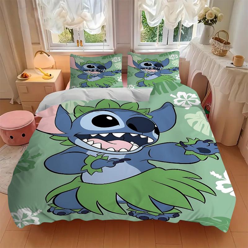 Lilo Stitch Tropical Adventure Print 3Pcs Bedding Setduvet Cover With 2 Bedropillowcase Home Birthday Gift