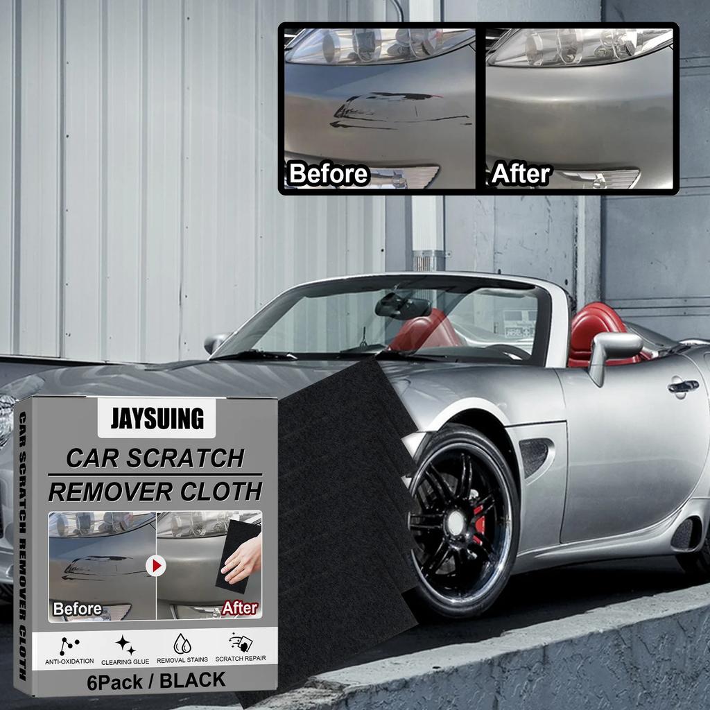 6PCS Car Scratch Wiping Cloth Nano Flash Fabric Car Scratches Water Stain Cleaning Scratch Care Car Maintenance