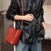 Bucket Bag, Genuine Leather, Versatile, Commuter Style, Single-shoulder Crossbody Small Bag