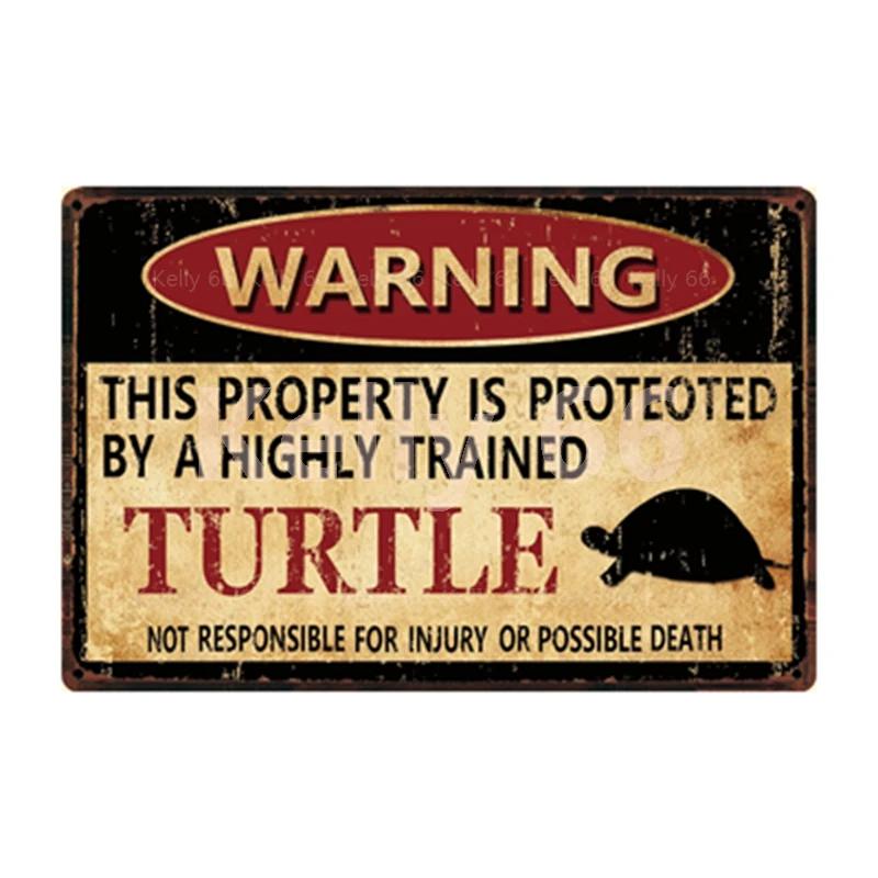 [ Kelly66 ] Warning Koala Rabbit Snake Chickens Elephant Bear Metal Sign Home Decor Bar Wall Art Painting 20*30 CM Size Dy151