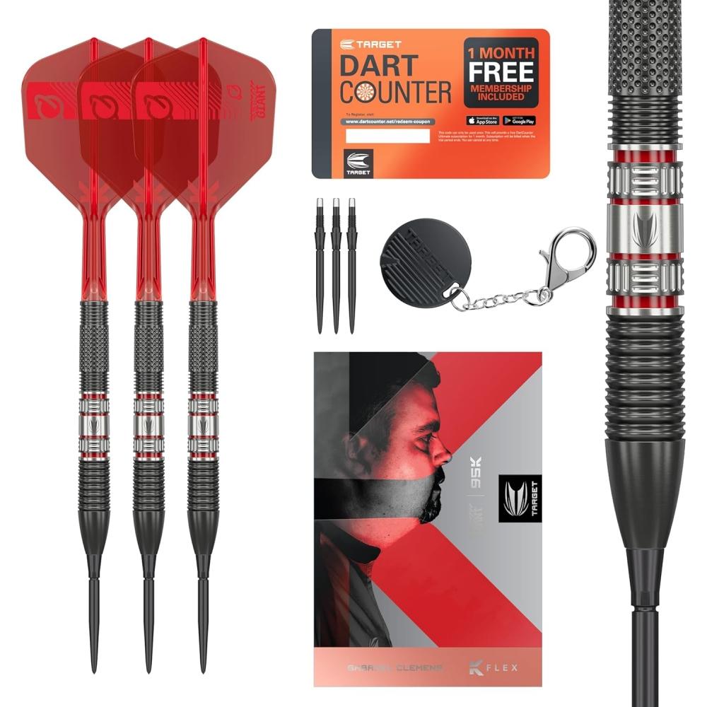

Target Darts 95 Tungsten Steel Tip Darts With Gabriel Clemens Model 21g 22g 23